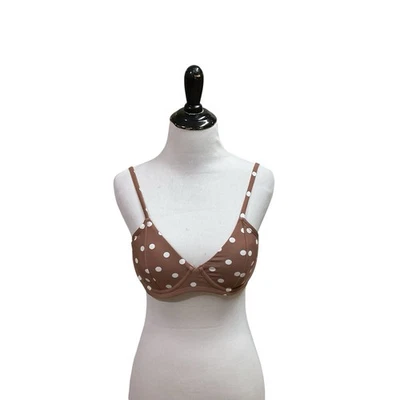 Top de bikini para mujer Time and Tru S pequeño acolchado con aros lunares ajustables Foto 1 de 4