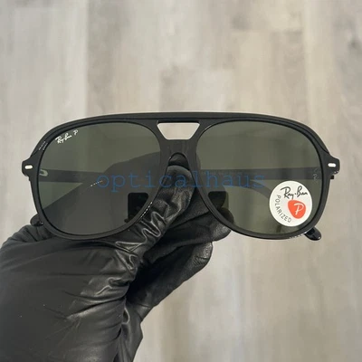 Gafas de sol Ray-Ban cuadradas RB2198 BILL 901/58 negras polarizadas lentes verdes 60 mm Foto 1 de 4