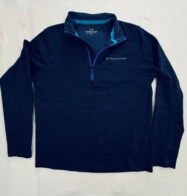 Pullover Vineyard Vine para niños talla 16 grande azul marino/púrpura cremallera manga larga ballena Foto 1 de 4