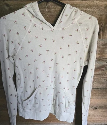 Juicy Couture Vintage Pullover Térmico Sudadera con Capucha Como Nueva Rosebuds Talla Grande Foto 1 de 4