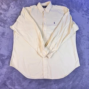 Ralph Lauren Shirt Mens Large Yellow Blake Button Down Corduroy Long Sleeve Pony - Picture 1 of 11