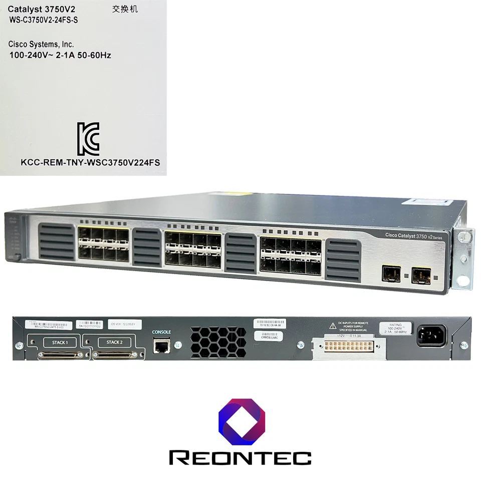 Cisco Catalyst WS-C3750V2-24FS-S Switch Con 100BASE-FX-Ports 2 SFP - Immagine 1 di 1
