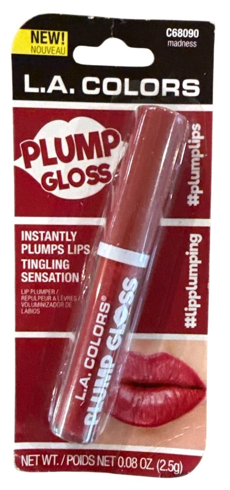 L.A. Varinha labial brilho gordo CORES C68090 LOUCURA sensação de formigamento vermelho - Imagem 1 de 1