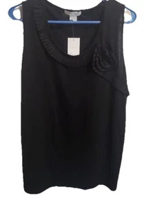 Design History Bloomingdales Blouse Top Black Small Ruffle 3X - Picture 1 of 3