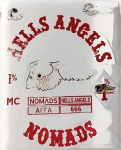 Hll Anjel patch patches MC 1% Affa Nomads  full Embroidery patch set iron on - Picture 1 of 2