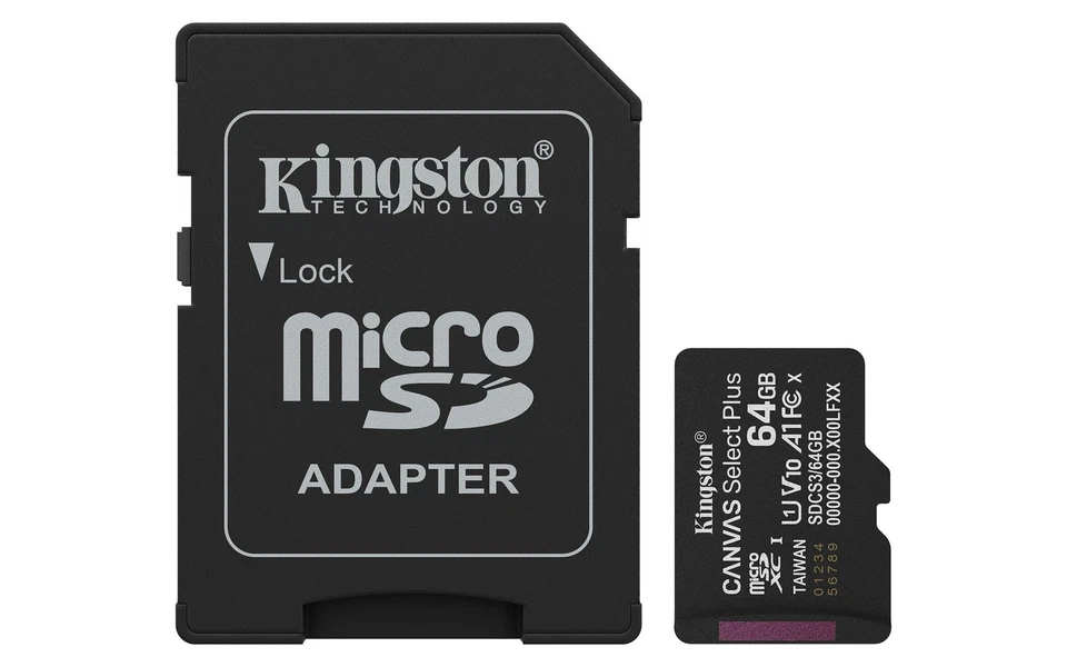 Kingston Technology 64GB microSDXC Canvas Select Plus Gen3 100MB/s A1 (Adattator - Immagine 1 di 1