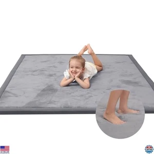 Extra Large Soft Memory Foam Baby Play Mat, Non-Slip Tummy Time Rug, Gray - Picture 1 of 6