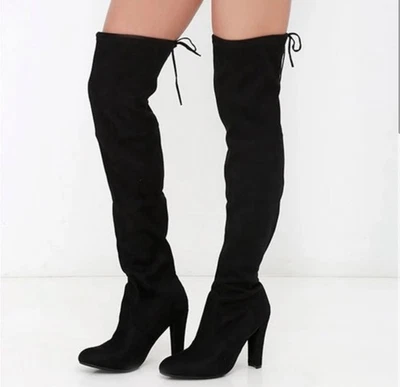 Black Over-the-Knee Steve Madden Boots Size 8M Women's - Изображение 1 из 4