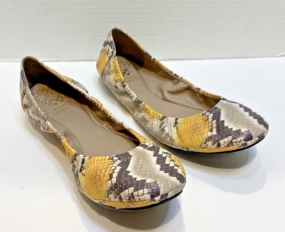 Zapatos planos de ballet de piel de serpiente Vince Camuto para mujer talla 8,5 Foto 1 de 4