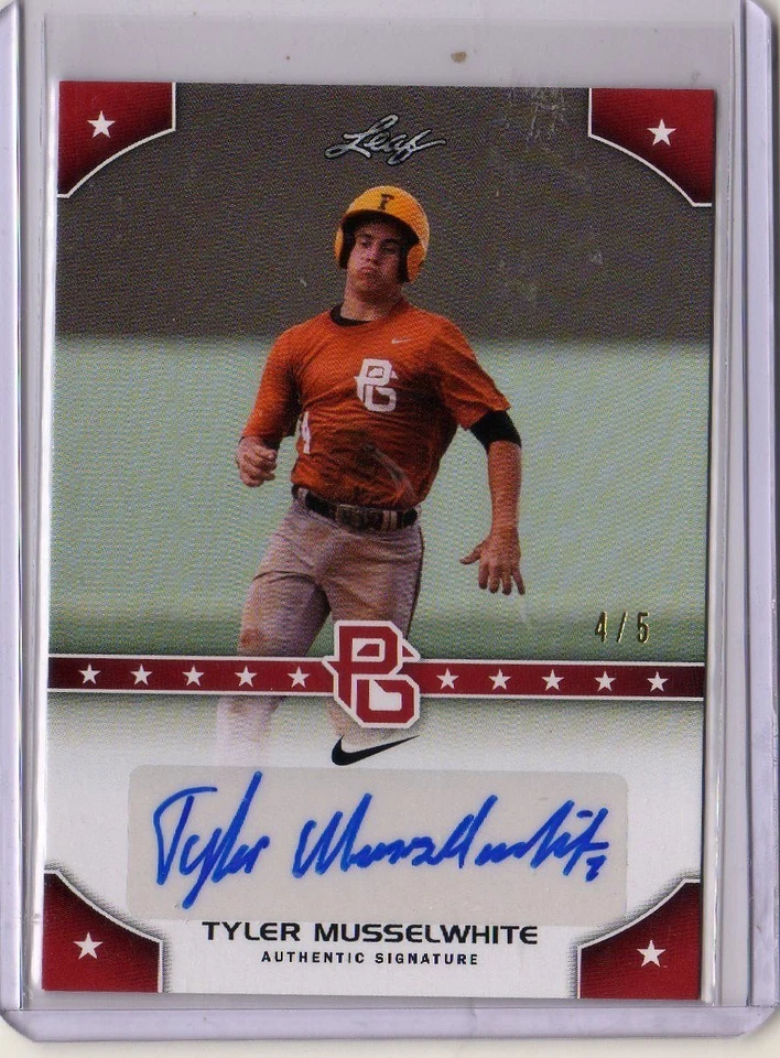 #4/5 (ONLY 5) 2015 LEAF PERFECT GAME AUTO AUTOGRAPH TYLER MUSSELWHITE RC  - Image 1 of 1