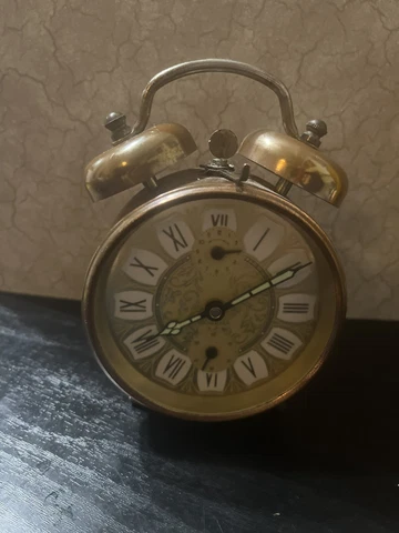 Vintage alarm clock French Jaz Repetition  Mechanical Old Retro Cover
