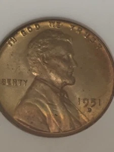 1951 D/D MS 65 RED Cent Old ANACS Holder RARE FIND - Picture 1 of 4