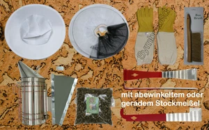 Imker Starter Set weiß 5 Teile Imkerhut Besen Smoker Handschuhe Stockmeißel - Bild 1 von 39