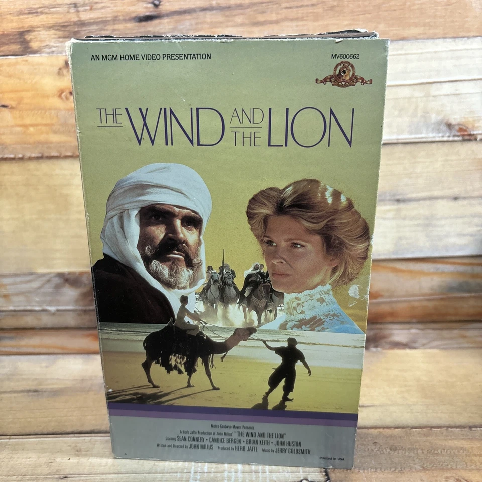 The Wind And The Lion VHS VCR Video Tape Used Movie MGM Book Box Foto 1 de 4
