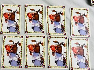 Cow Cards X8 Playing Piece Spares For Snorta Board Game Mattel