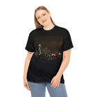 Space Needle with Cloudy Night Sky- Unisex Heavy Cotton Tee