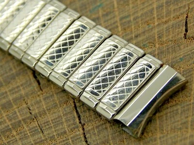 NOS Vintage Unused Flex-Let Watch Band Expansion Stainless Steel 16mm Bracelet - Image 1 of 4