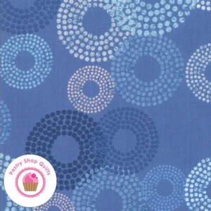 Moda BREEZE 1690 15 Cornflower Blue Circles ZEN CHIC Quilt Fabric - Picture 1 of 5