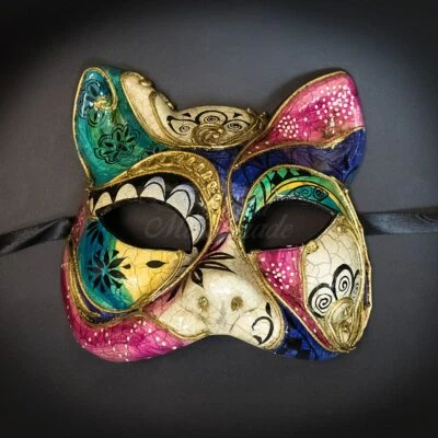 Animal Masquerade Party Mask Gatto Cat M2607 - Image 1 of 4