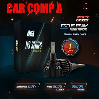 80W 9000LM All In One Fanless LED Kit White 6K Headlight Bulbs - 9006 HB4 (B) - Image 1 of 4