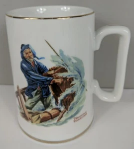 Norman Rockwell 1985 Braving The Storm Coffee Mug, Seafarer's Tankard Collection - Picture 1 of 6