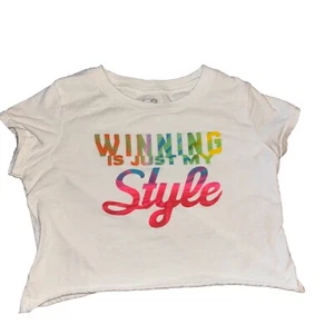 Girls Champion Brand Loose Fit Medium(7-8) Crop Top  “Winning Is Just My Style” - Picture 1 of 4