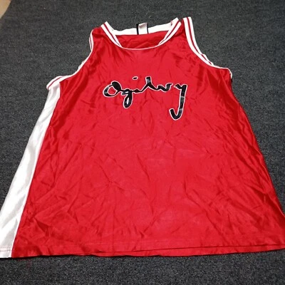 Camiseta de baloncesto Ogilvy Wilson vintage adulto XL roja nailon hecha en EE. UU. años 90 Foto 1 de 4