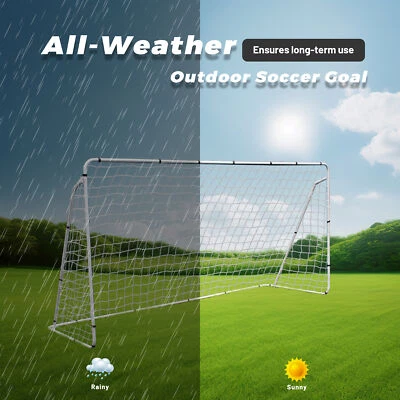 SEGAWE 12 x 6' Portable Soccer Goal Weather-resistant Net Powder Coated Steel Frame