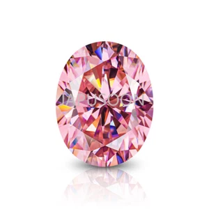 1~6ct VVS1 Pink Oval Excellent Cut Moissanite Loose Gemstones & GRA Jewelry Make - Picture 1 of 6