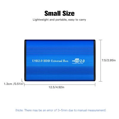 Blue USB2.0 To IDE Hard Disk Case 2.5in IDE HDD Enclosure Portable Hard Disk CEL - Image 1 of 4