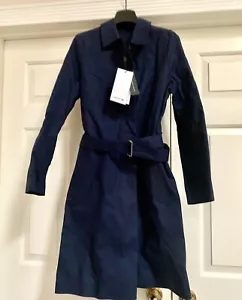 Lacoste Rene Runway Collection Trench Coat Navy Blue Sz 36/4 NWT $950 - Picture 1 of 7