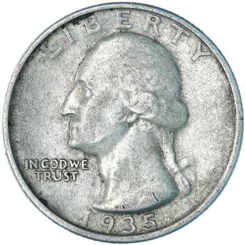1935 D Washington Quarter 90% Silver Very Fine VF See Pics A535 Cover