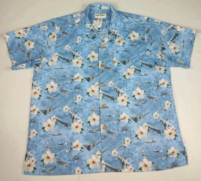 Kamp Shirt Air Force Button Front Hawaiian Shirt Fighter Jets Mens XL  - Image 1 of 4