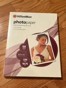 Photo paper , Matte, new OfficeMax, 50 sheets, 8.5 x11 inches. new - Picture 1 of 5