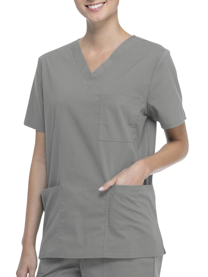 Scrubstar Core Essentials Unisex V-Neck Scrub Top Condor Grey Small