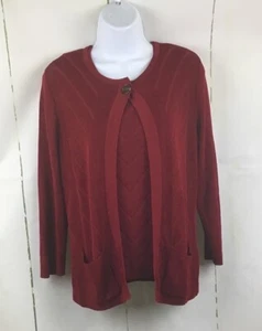 Jones New York Petites One Button Cardigan Sweater W/Coordinating Tank Sz. PM - Picture 1 of 20