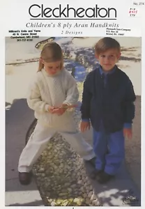 Cleckheaton Knitting Pattern 274 Children's 8 Ply Aran Handknits 2 designs 2-10y - Picture 1 of 2