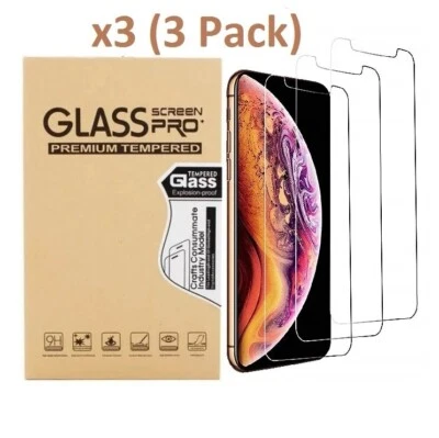 3X Tempered Glass Screen Protector For iPhone 17 16 15 14 13 12 11 Pro Max XR 8 - Image 1 of 4