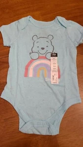 Winnie the Pooh baby girl size 18M snap under tshirt short sleeve mint green - Picture 1 of 1