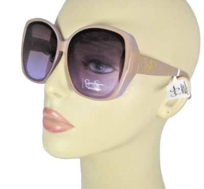 Gafas de sol Jessica Simpson nuevas con etiquetas de gran tamaño marco de plástico lila desnudo J5839-NDLI Foto 1 de 4