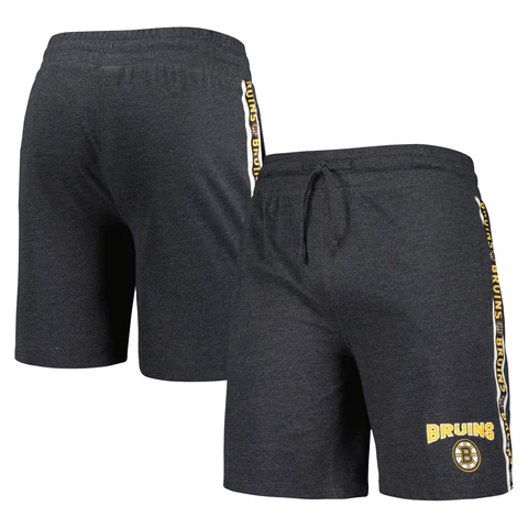 Men's Concepts Sport  Charcoal Boston Bruins Team Stripe Shorts Cover