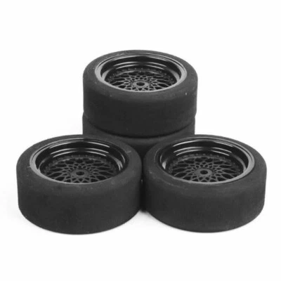 4Pcs 1/10 Scale On-road Foam Tires&Wheel Rims 12mm Hex For HSP HPI RC Racing Car - Image 1 of 4