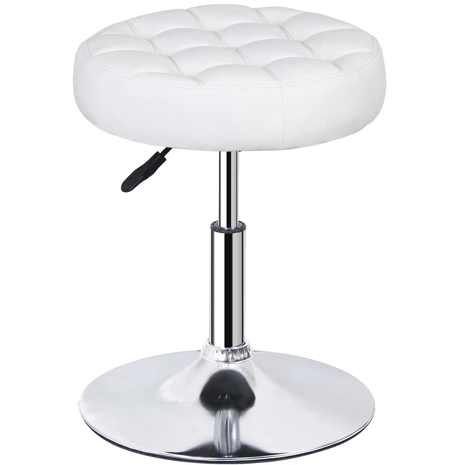 Adjustable Vanity Stool 360° Swivel PU Leather Makeup Ottoman Stool for Bedroom - Image 1 of 4
