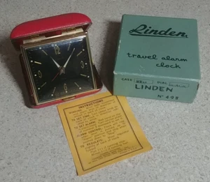 Vintage Linden Travel Alarm Clock in Box w Instructions - Picture 1 of 5