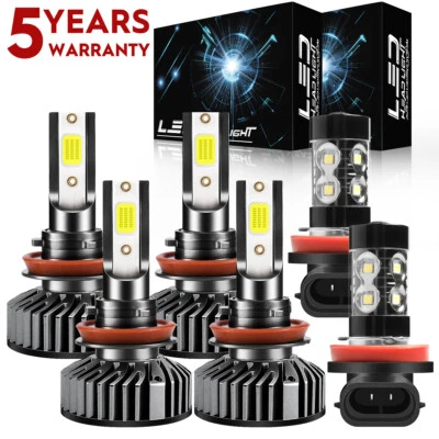 For Saturn Sky 2007-2010 LED Headlights Bulbs High Low Beam Fog Light White F2QC Foto 1 de 4