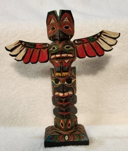 Nuu-Chah-Nulth Eric Williams NW Küste Indianer 9" Totemschnitzerei 1981 - Bild 1 von 11