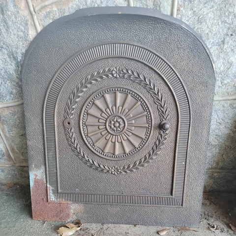 Antique Cast Iron Wood Burning Stove Furnace Cover Antique Door Only 27 x 24" Cover