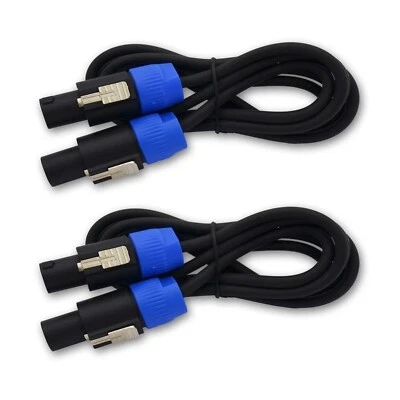 2x 6 ft Speakon to Speakon plug 12 gauge Wire Pro Audio DJ Speaker Cable  - Image 1 of 4