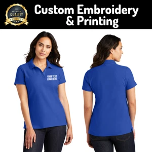 Polo de ropa deportiva para mujer: algodón personalizable con logotipo comercial bordado. - Imagen 1 de 15