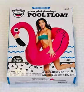 Balsa inflable flotador de piscina flamenco rosa gigante de 4 pies de ancho - juguetes de boca grande - Imagen 1 de 4